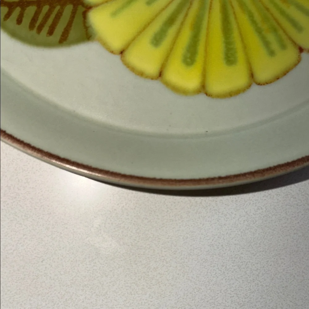 Stonekraft Avitra Mikasa Yellow Floral Stoneware 10.5” Plate